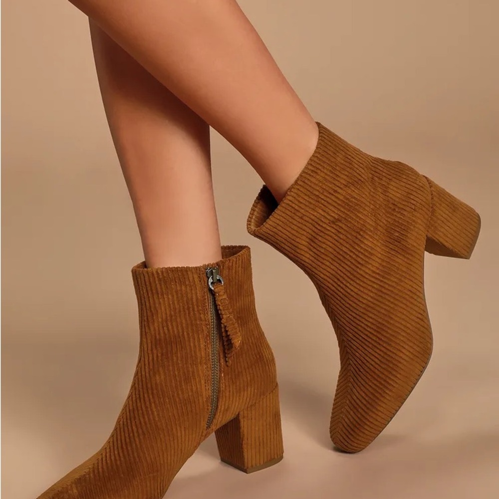 Splendid Heather Whiskey Corduroy High Heel Booties size 6